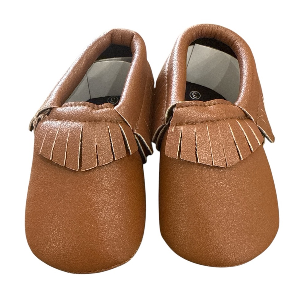 Romirus NEW Brown Leather Kids Moccasins Baby Size 3